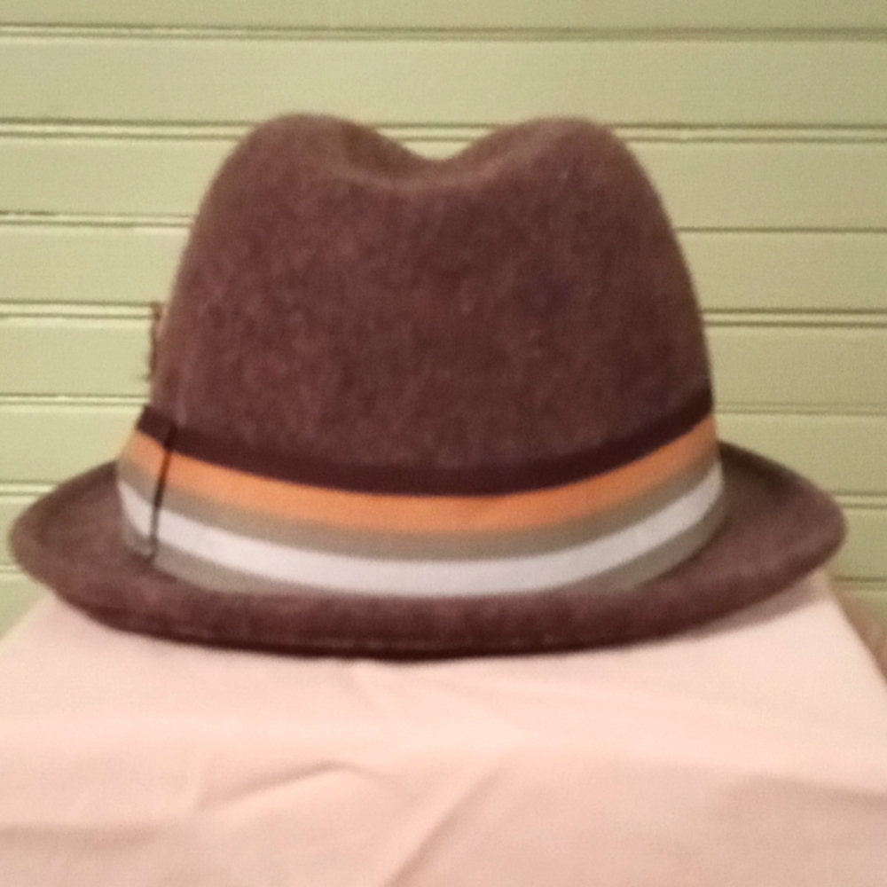 Scala Crushable Wool Brown Fedora, Size Medium - image 4